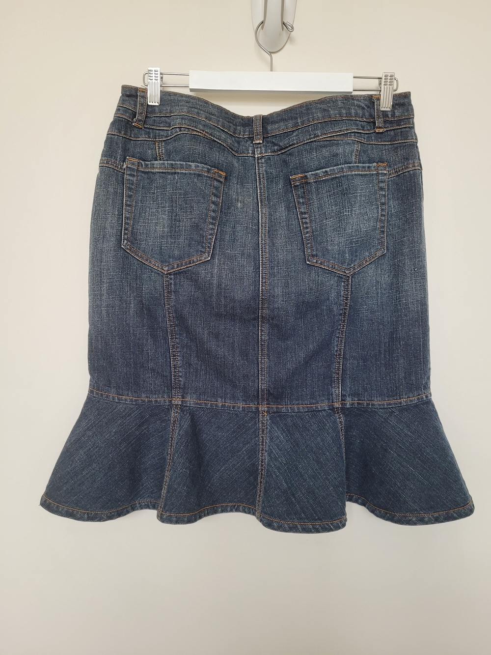 Baccini Denim Flared Midi Skirt Size 12 - Picture 7 of 8